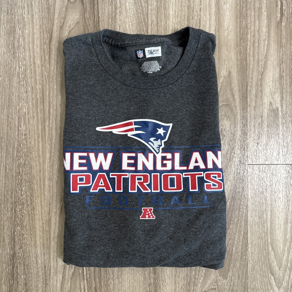 New England Patriots TShirt Mens Large Gray Long Sleeve NFL Team Apparel‎ - Picture 13 of 13